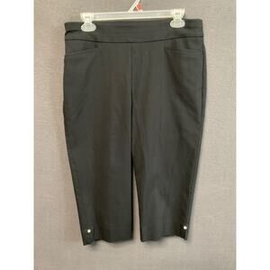 Chico’s Black Dress Pants Size 6 Slim Ankle/Capri Stretch Work Business Casual